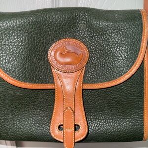 Dooney & Bourke Green and Tan Crossbody Bag